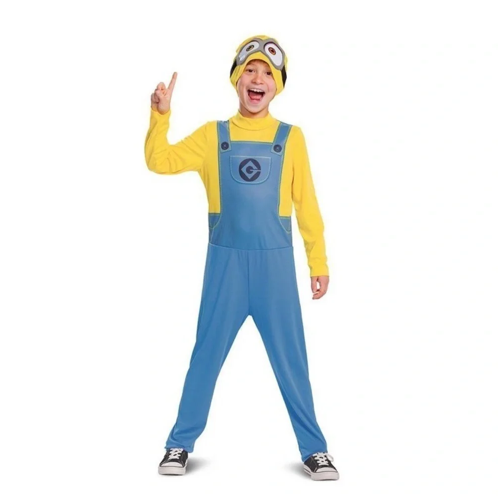 NWT Kid’s Despicable Me 2 Minions Bob Halloween Costume Jumpsuit & Hat Sz S
